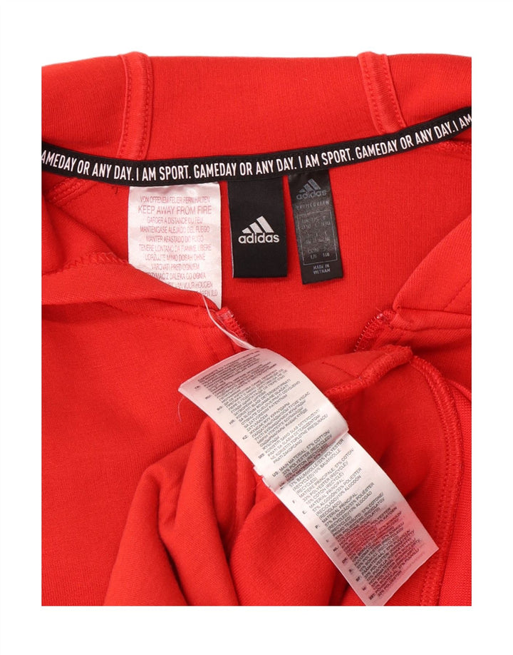 Suéter adidas masculino com capuz e zíper 13-14 anos algodão vermelho