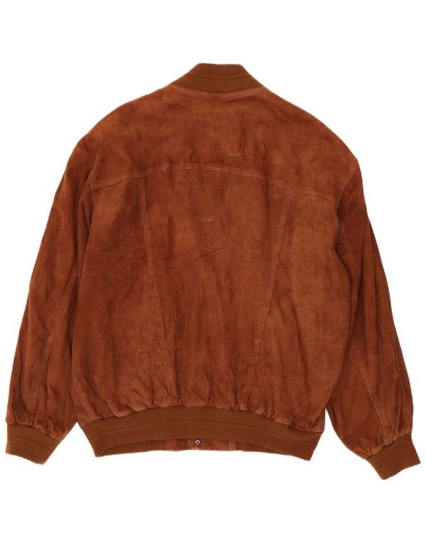Jaqueta bomber masculina vintage de camurça EU 54 2XL marrom