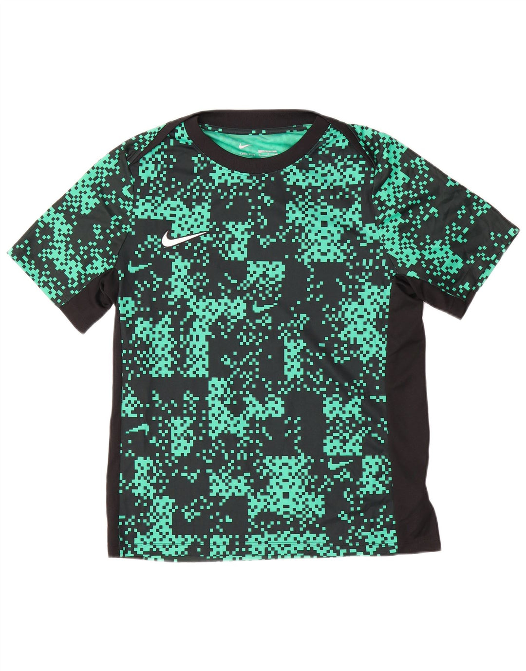 Camiseta masculina Nike Dri Fit Abstract Pattern Slim Top Verde Médio Poliéster