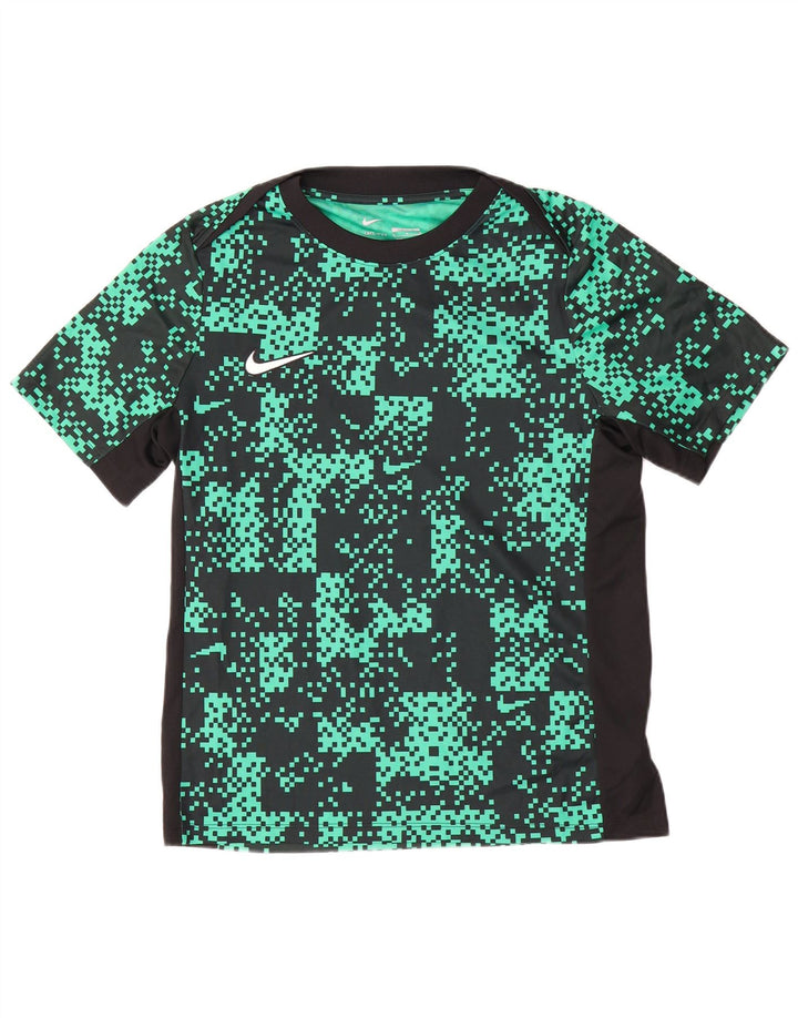 Camiseta masculina Nike Dri Fit Abstract Pattern Slim Top Verde Médio Poliéster