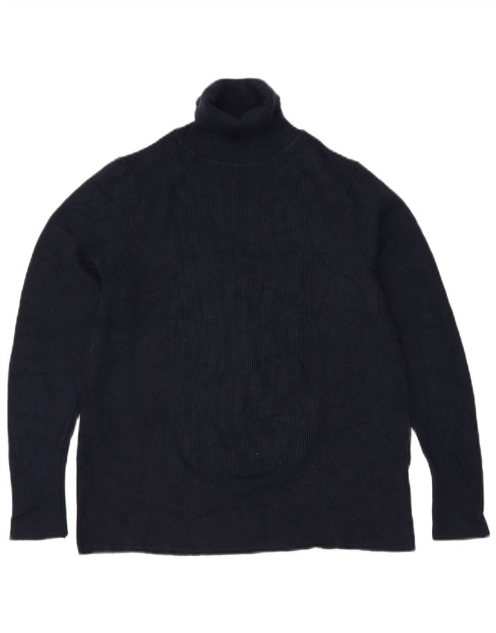 Suéter feminino MARKS & SPENCER com gola redonda UK 22 3XL azul marinho