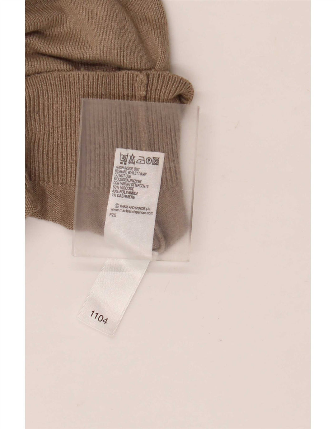 Suéter masculino Marks & Spencer com decote em V, grande viscose marrom