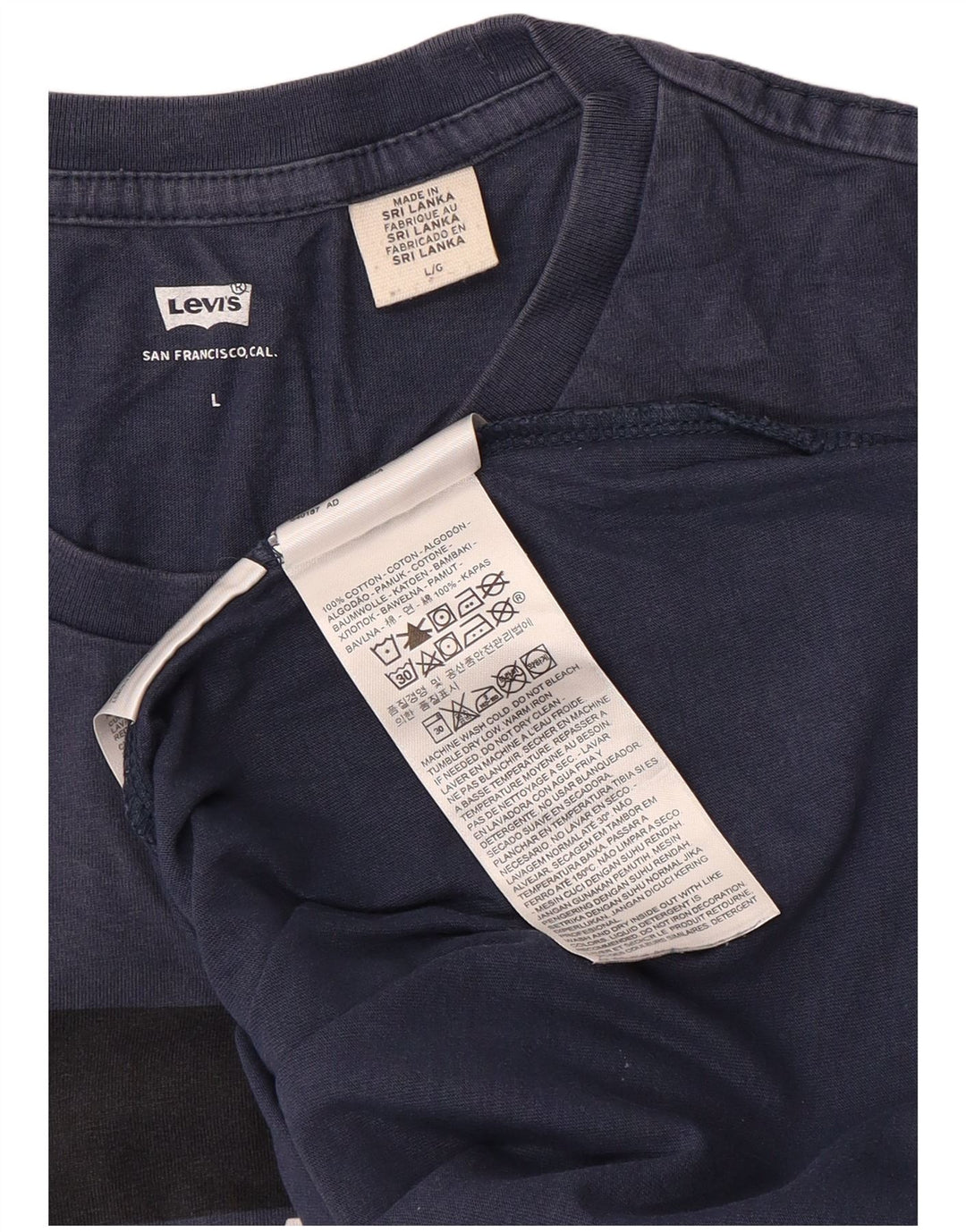 Camiseta gráfica masculina Levi's Top grande algodão azul marinho