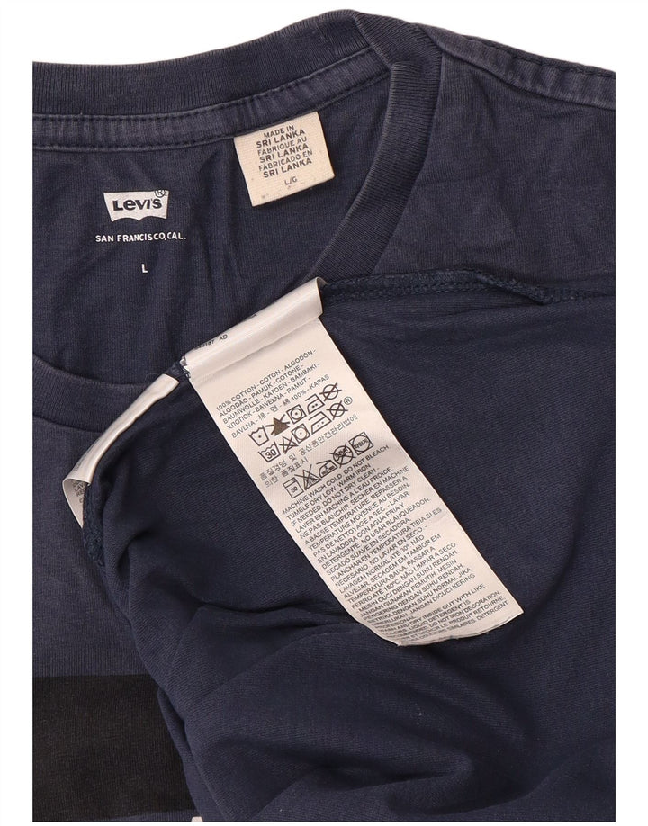 Camiseta gráfica masculina Levi's Top grande algodão azul marinho