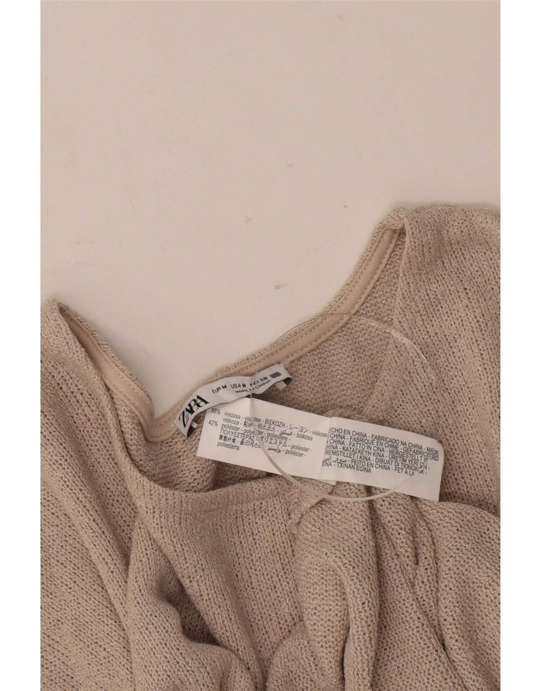 Zara blusa feminina oversized top UK 14 viscose cinza médio