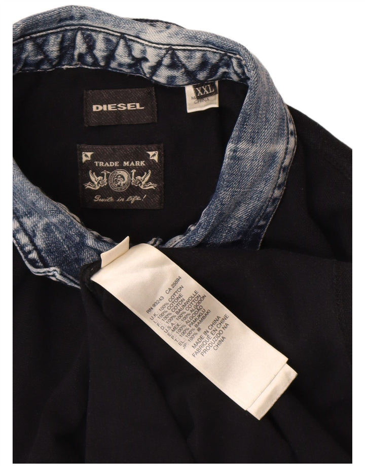 Camisa polo masculina de rugby Diesel 2XL algodão preto