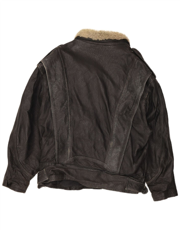 Jaqueta masculina de couro Clout para motociclista Reino Unido 42 XL couro preto