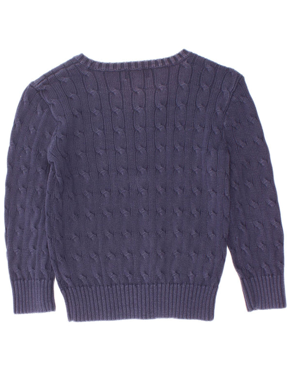 Polo Ralph Lauren Suéter masculino com gola canoa 5-6 anos algodão azul marinho