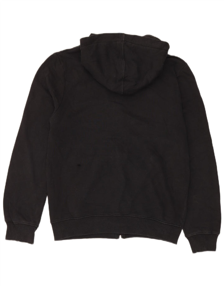 Suéter masculino Fila com capuz e zíper gráfico grande algodão preto