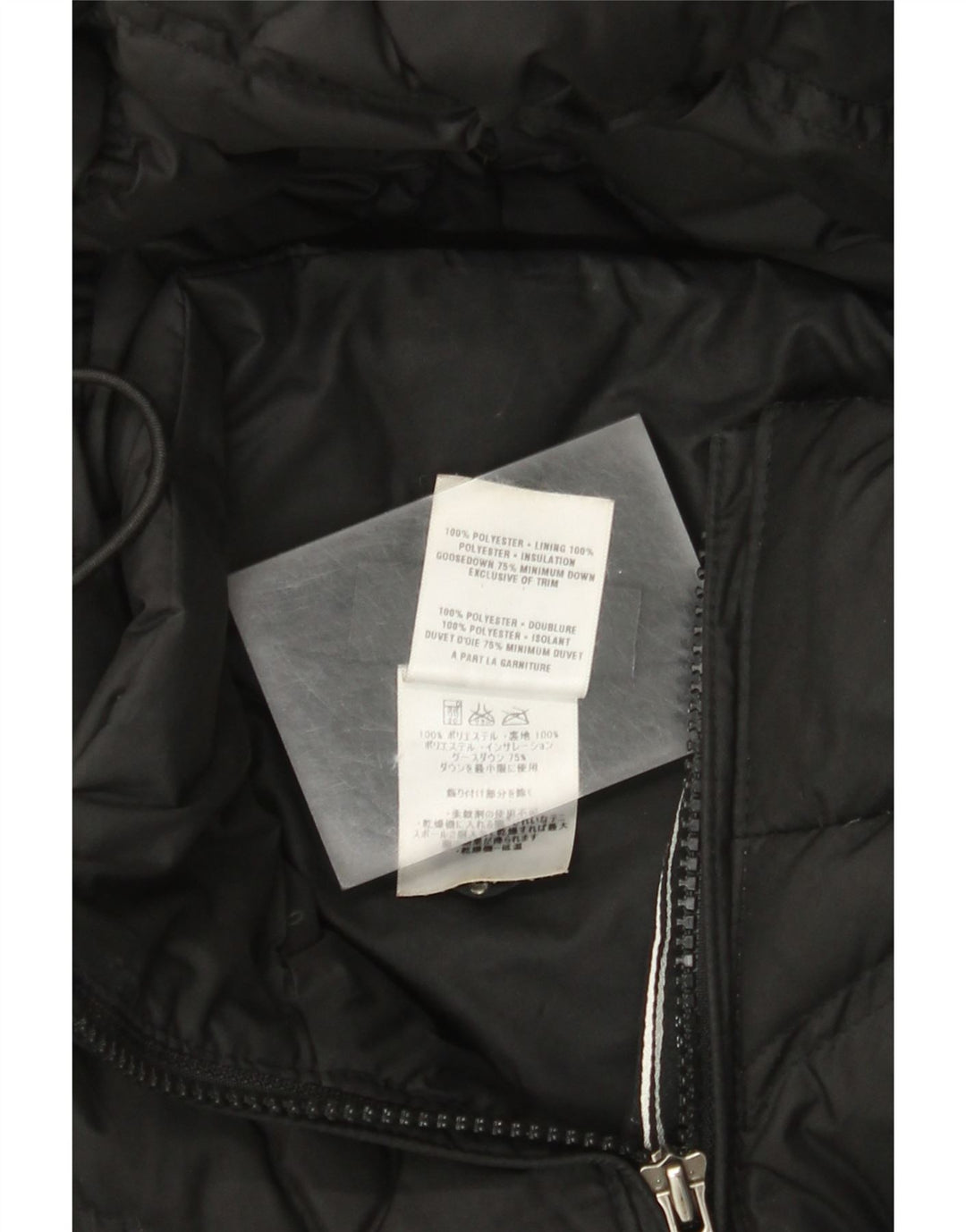 Casaco acolchoado com capuz feminino Patagonia UK 10 pequeno poliéster preto
