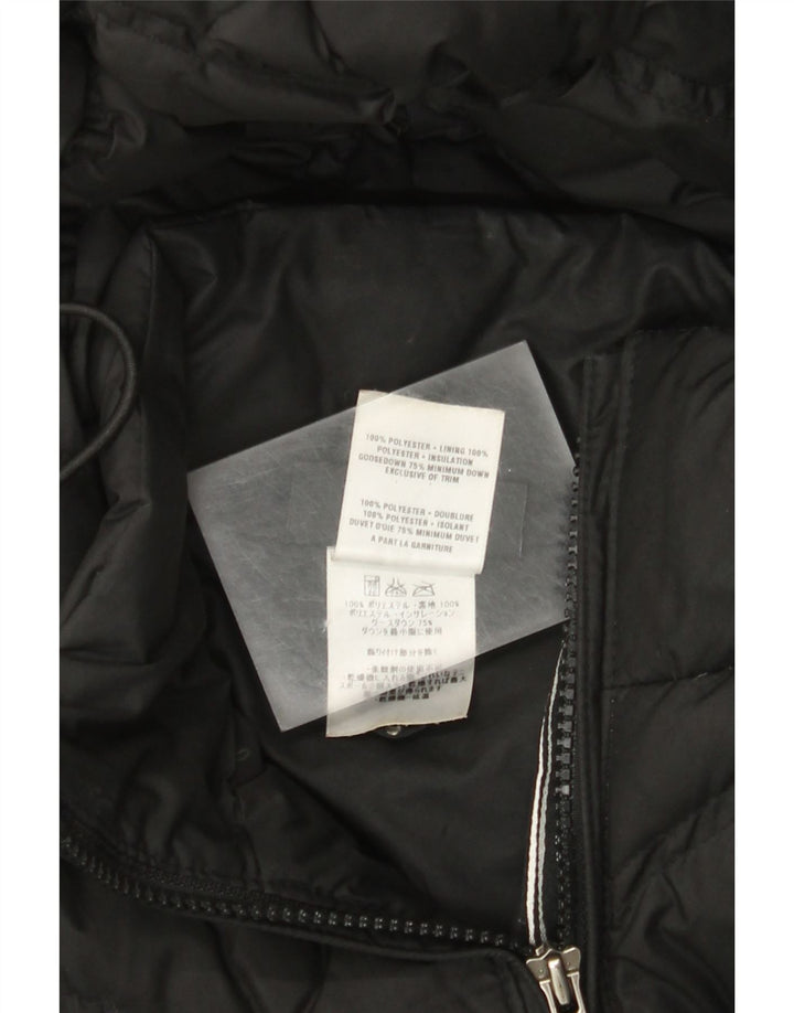 Casaco acolchoado com capuz feminino Patagonia UK 10 pequeno poliéster preto