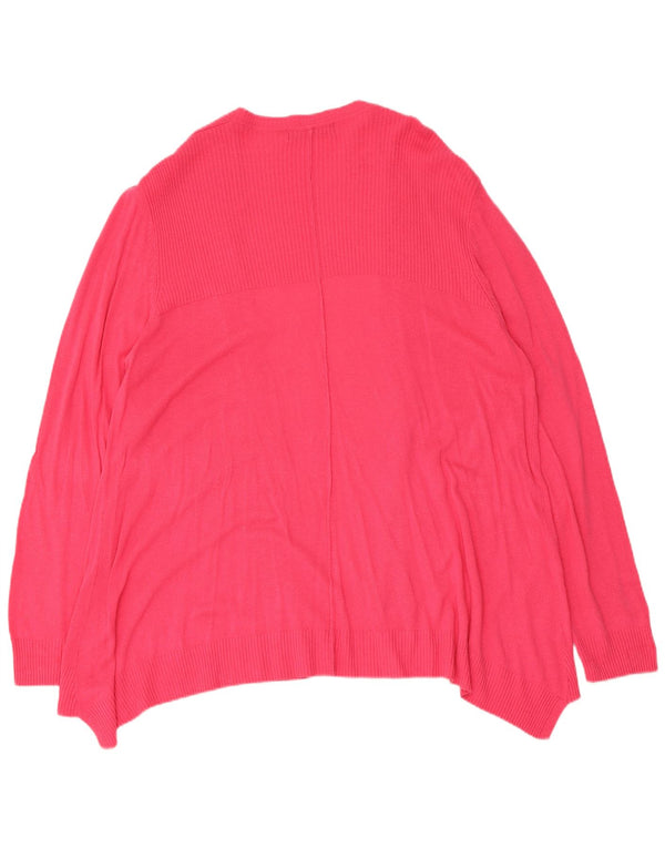 Suéter cardigã aberto feminino Marks & Spencer Reino Unido 14 grande rosa