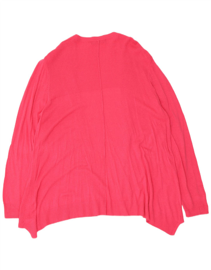 Suéter cardigã aberto feminino Marks & Spencer Reino Unido 14 grande rosa