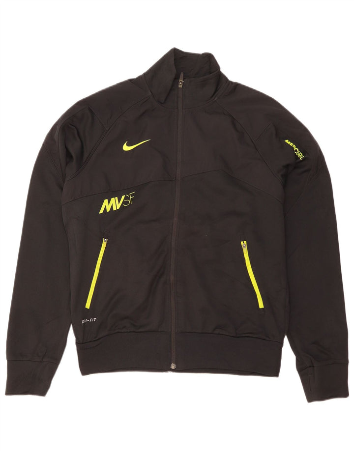 NIKE Masculino Dri Fit Graphic Tracksuit Top Jaqueta Pequena Poliéster Preto