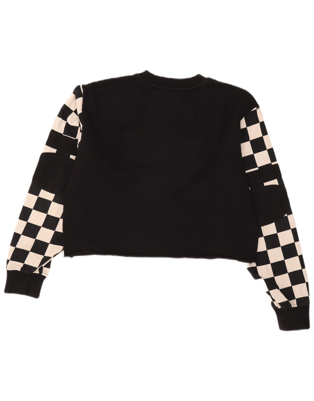 Vans Womens Crop Graphic Moletom Jumper UK 14 Médio Preto Geométrico