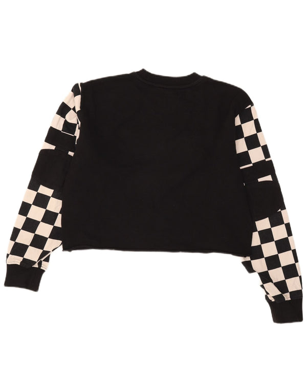 Vans Womens Crop Graphic Moletom Jumper UK 14 Médio Preto Geométrico