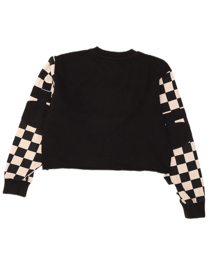 Vans Womens Crop Graphic Moletom Jumper UK 14 Médio Preto Geométrico