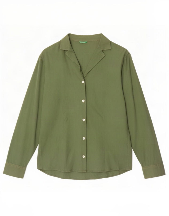 Camisa Benetton Mulher UK 12 Verde Médio