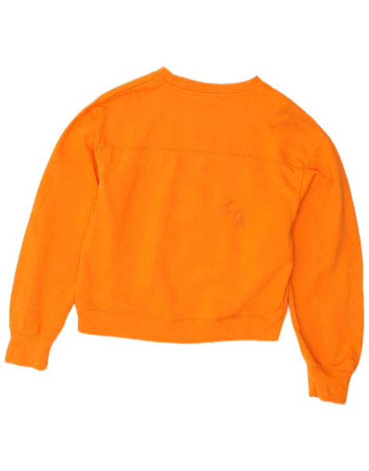 Zara Womens Crop Oversized Sweatshirt Jumper UK 10 Pequeno Poliéster Laranja