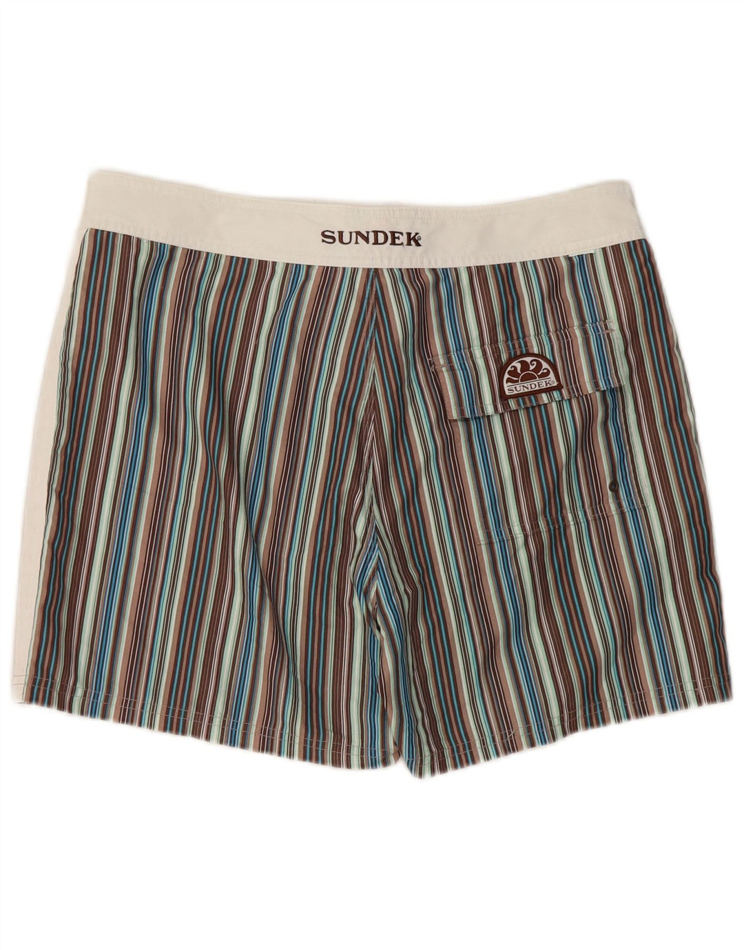 Shorts de natação masculino SUNDEK poliéster listrado multicolorido médio