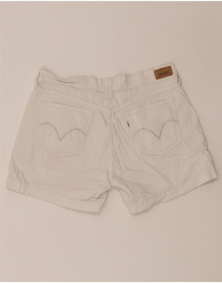 LEVI'S Shorts jeans feminino 515 US 8 médio W30 algodão branco
