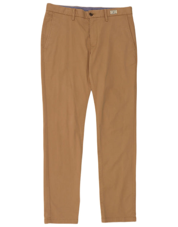 Tommy Hilfiger Mens Slim Chino Calças W32 L32 Algodão Bege