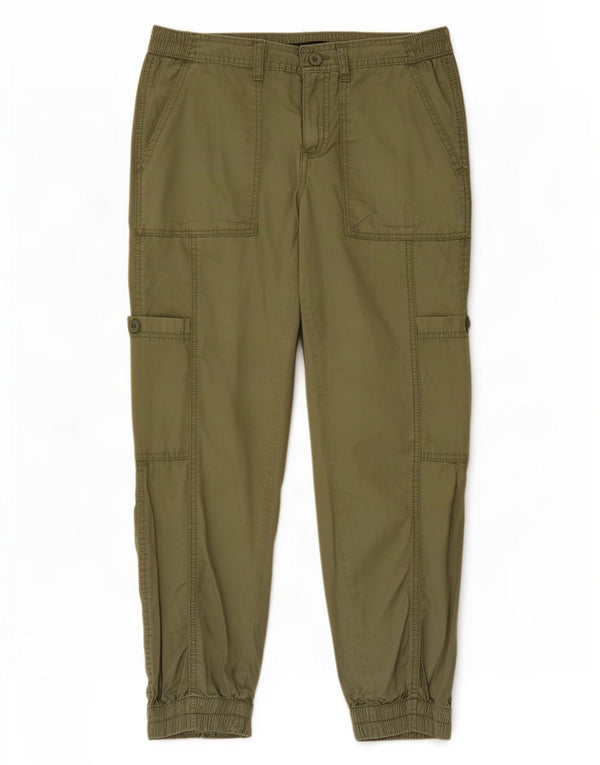 Calça cargo feminina Gap UK 14 grande W30 L25 algodão cáqui