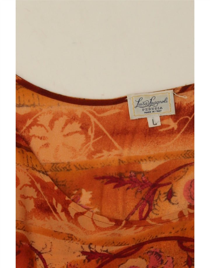 Blusa feminina Luisa Spagnoli UK 16 grande floral multicolorida