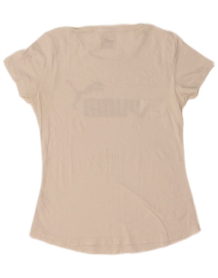 Puma Camiseta Feminina Graphic Top UK 10 Pequena Branca