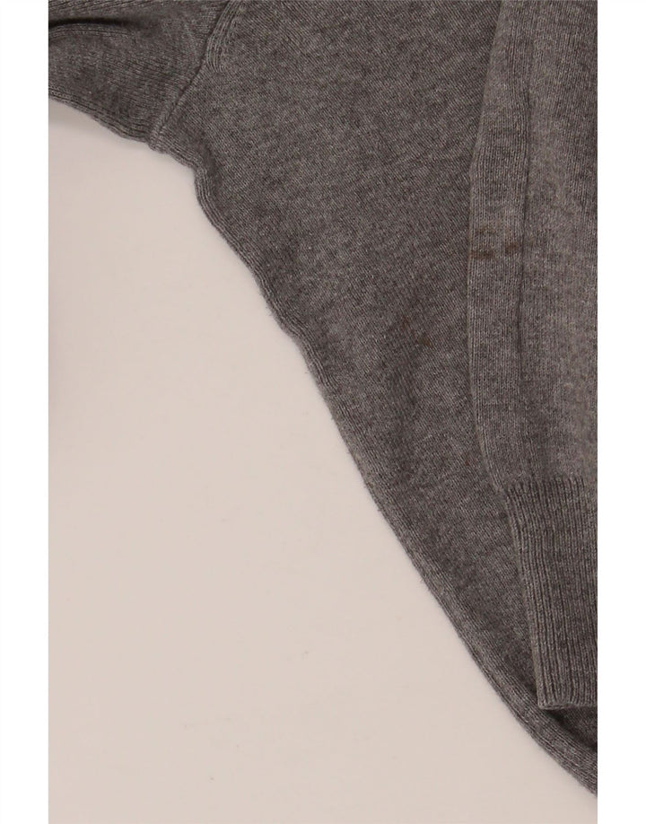 Suéter masculino POLO RALPH LAUREN com decote em V de algodão cinza médio