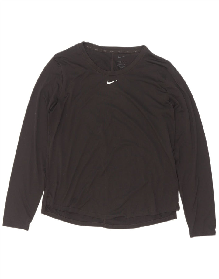 Top Nike Dri Fit Feminino Manga Longa UK 16 Grande Poliéster Preto