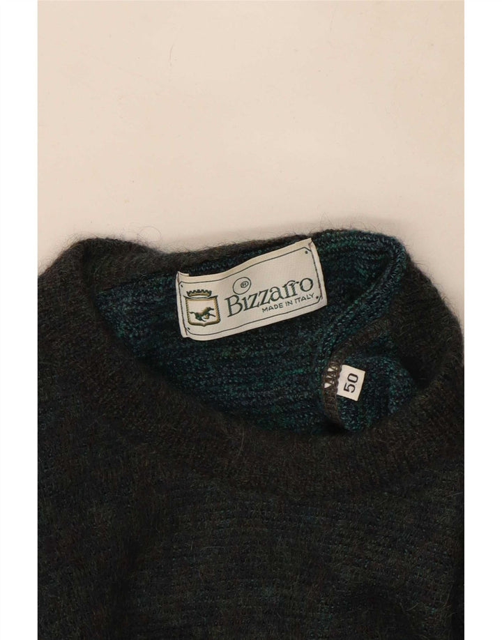 Bizzarro Suéter masculino com gola redonda e gola redonda IT 50 lã verde médio