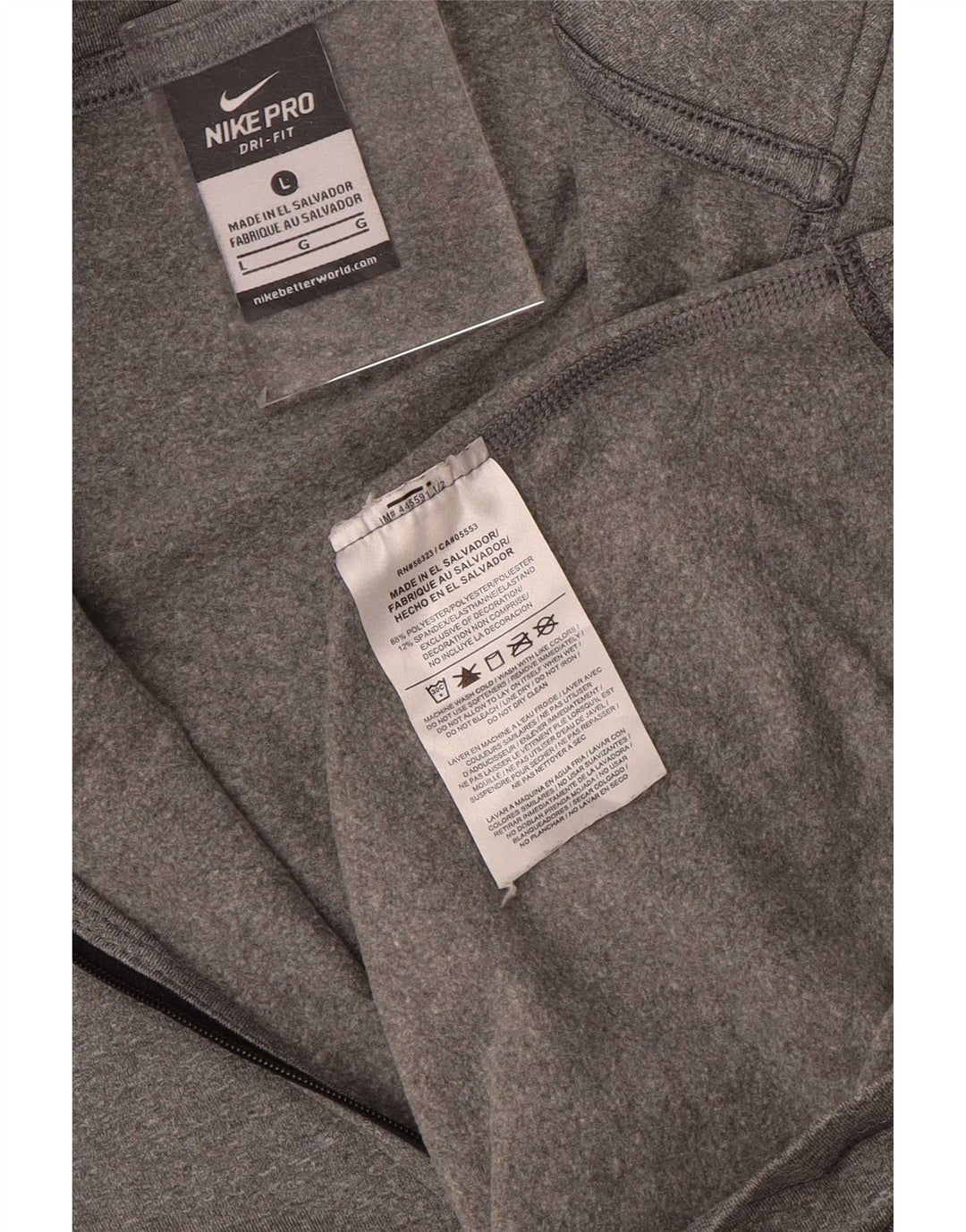 Nike Womens Dri Fit Zip Neck Pullover Treino Top UK 14 Grande Cinza