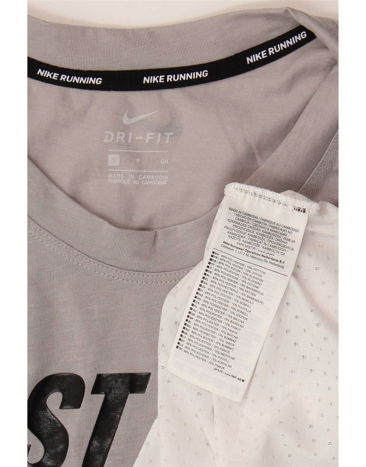Camiseta Nike Feminina Crop Oversized Graphic Top UK 10 Pequena Cinza Poliéster