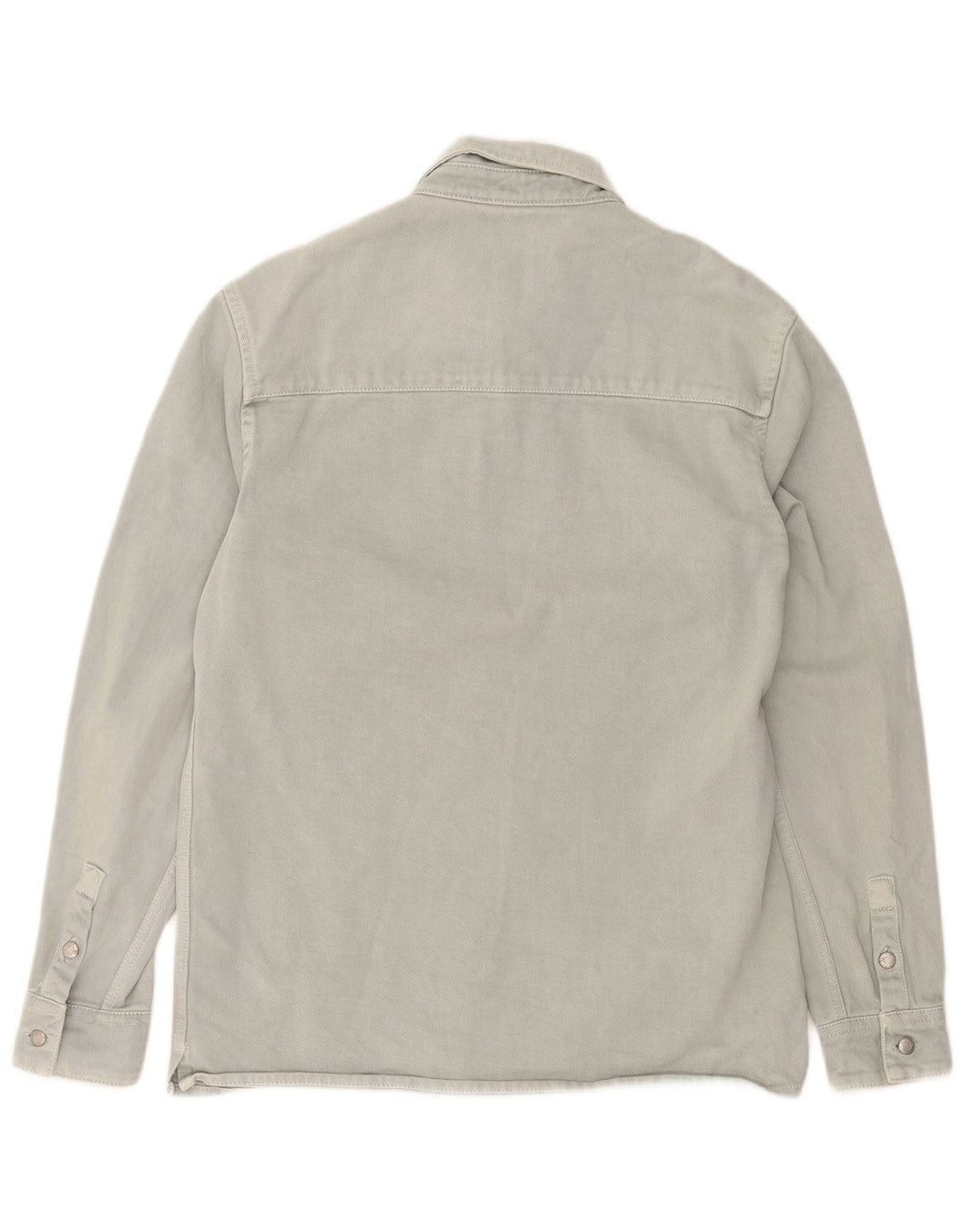 Camisa jeans masculina Zara Relaxed Fit algodão cinza médio