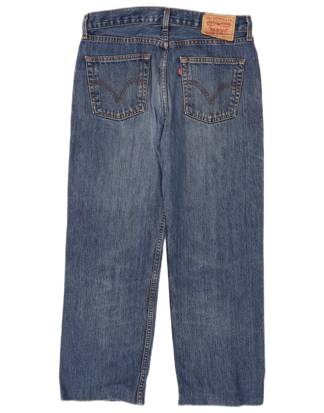 Jeans retos masculinos Levi's W32 L27 algodão azul