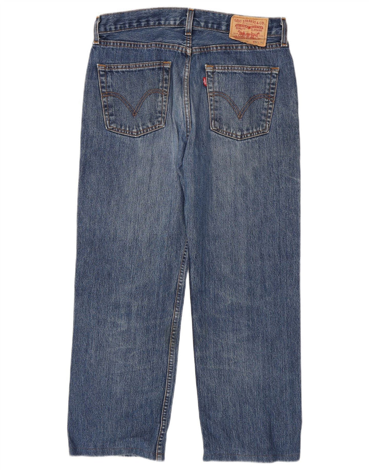 Jeans retos masculinos Levi's W32 L27 algodão azul