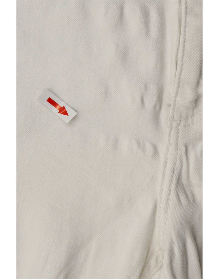 Zara Calça feminina reta cortada grande W32 L25 branca