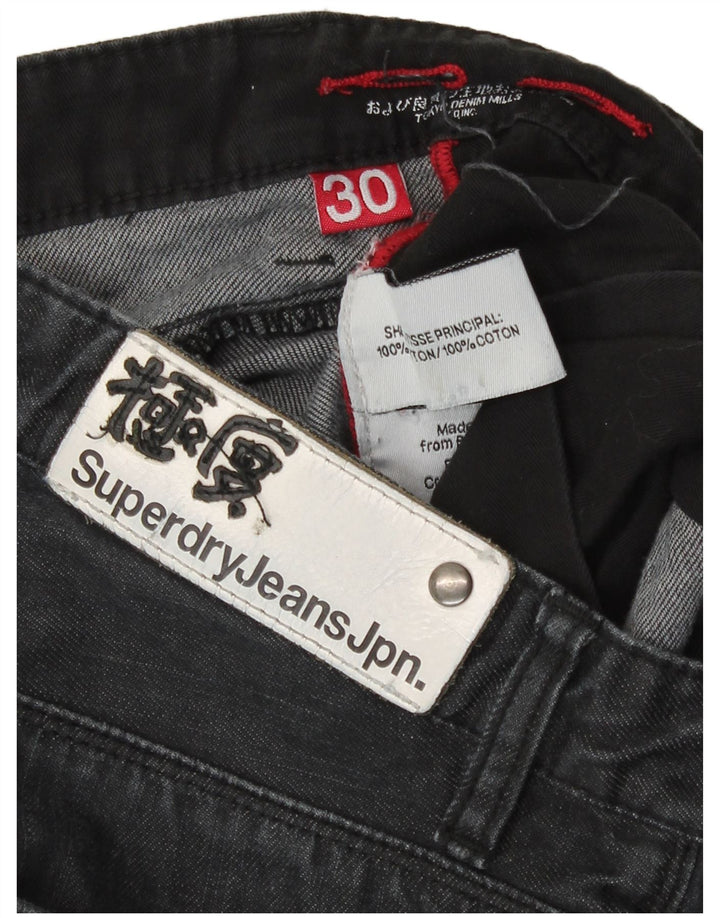 Jeans retos masculinos Superdry W30 L28 algodão cinza