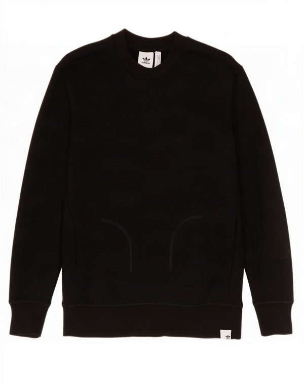 Adidas Mens Moletom Jumper Médio Algodão Preto