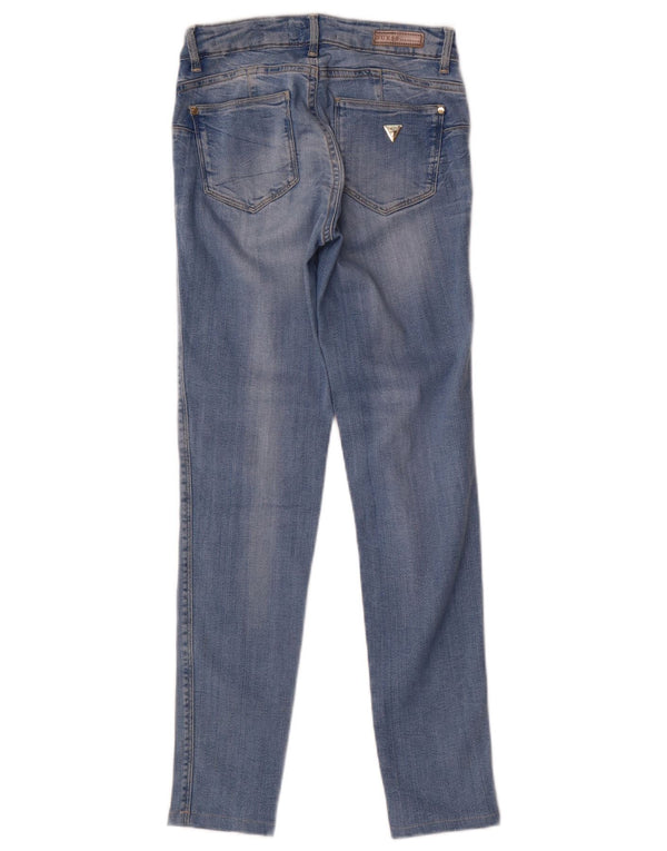 Calça jeans feminina Guess Curvy X cintura média W26 L28 azul