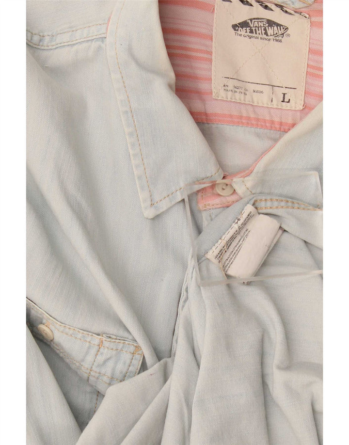 Camisa jeans masculina Vans grande algodão azul