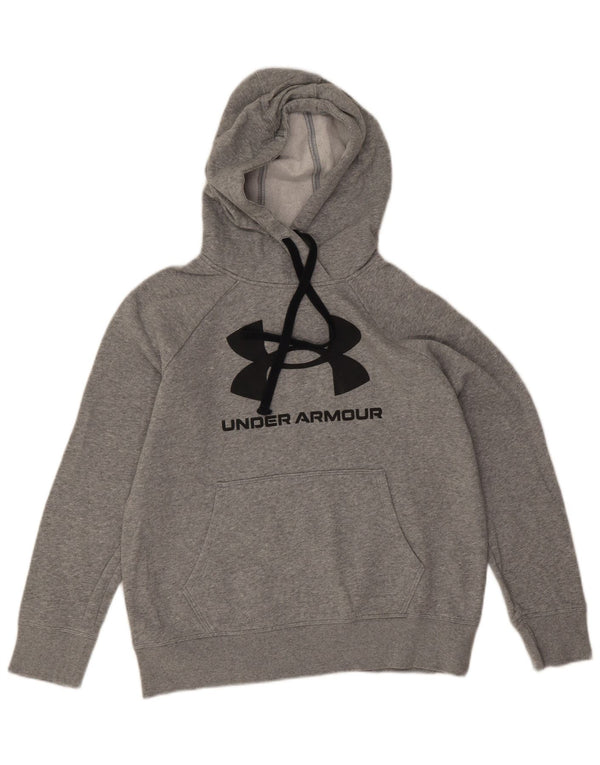 Under Armour feminino gráfico oversized moletom com capuz UK 6 XS cinza manchado