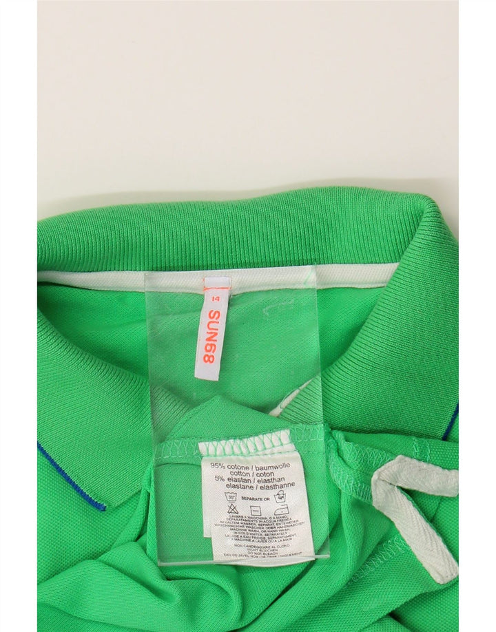 SUN68 Polo Menino 13-14 Anos Algodão Verde
