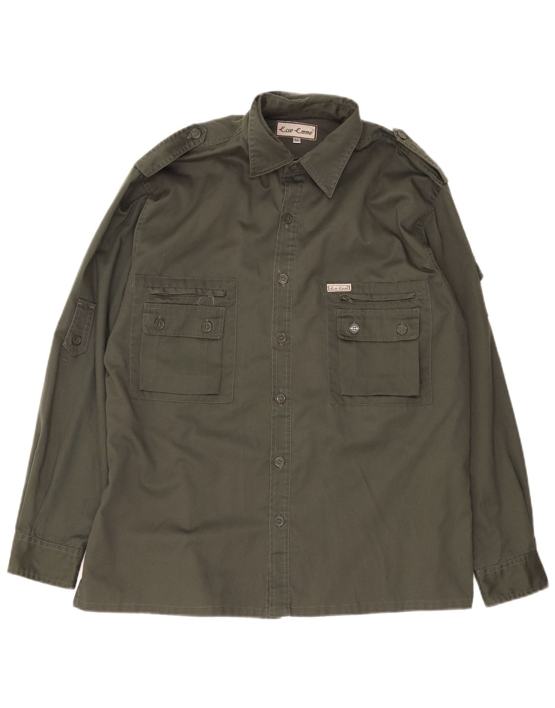 Camisa militar masculina ESSE EMME poliéster cáqui médio