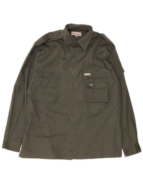 Camisa militar masculina ESSE EMME poliéster cáqui médio