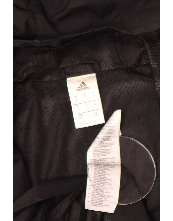 Adidas Mens Hooded Rain Jacket UK 36 Pequeno Preto Colourblock Poliéster