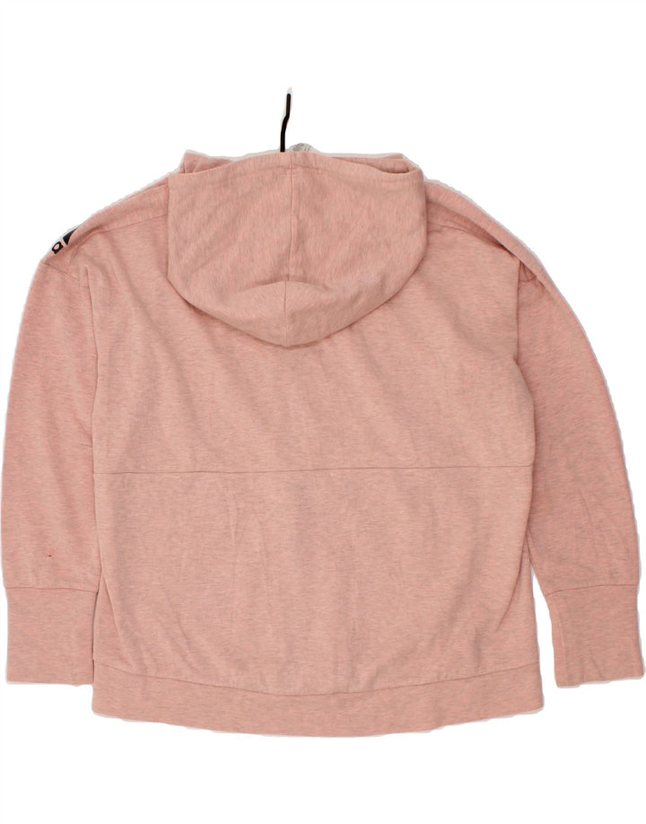ADIDAS Womens Zip Hoodie Sweater UK 16/18 Large Pink Cotton Vintage Adidas and Second-Hand Adidas from Messina Hembry 