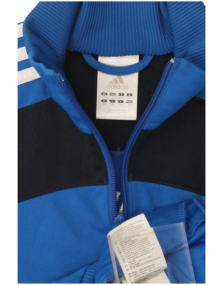 Adidas Meninos Graphic Tracksuit Top Jacket 13-14 Anos Azul Colorblock