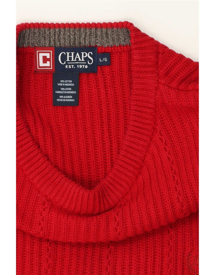 Suéter masculino Chaps com gola redonda, grande algodão vermelho